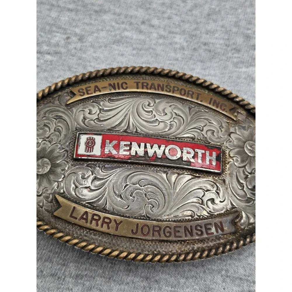 Vintage Kenworth Trucking Working Class Oval Belt Buckle